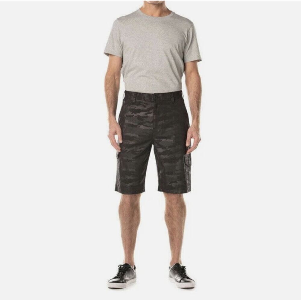 Iron Co Shorts Mens 38 Blackout Camo Stretch Performance Hybrid Cargo